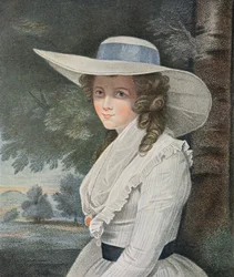 Francesco Bartolozzin (1727-1815) kaivertama The Right Honorable Countess Spencer (d.1831), pub. kirjoittanut E.M. Diemar, 1787 (pistekaiverrus) (katso myös 13474)