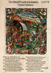 Sotilasleikkaus, Leonhardt Fronspergerin (noin 1520-75) "Kriegsbuch dritter theil von Schantzen und Befestungen" 1573 (värillinen puupiirros).