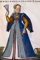 Napolilainen aatelisnainen, kaiverrus Habitus praecipuorum popularumista
