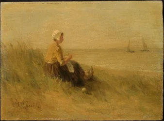 Nainen rannalla