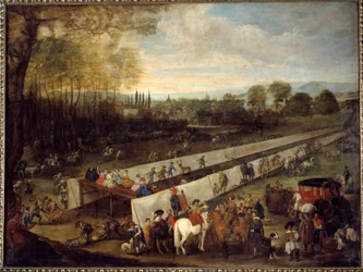La chasse de tabladillo a Aranjuez Juan Bautista del Mazon (1612-1667) maalaus 1600-luvulta Madrid, Musee du Prado
