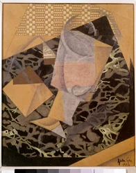 Kahvilassa. Juan Grisin espanjalainen kubistinen maalaus (1887 - 1927)