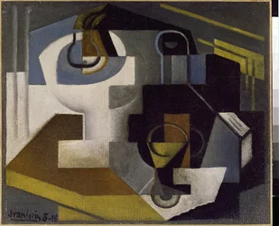 Asetelma hedelmäkulholla - Juan Grisin (1887-1927) maalaus