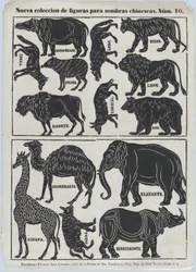 Lehti 10: hahmoja kiinalaiseen varjoteatteriin, 1859.
