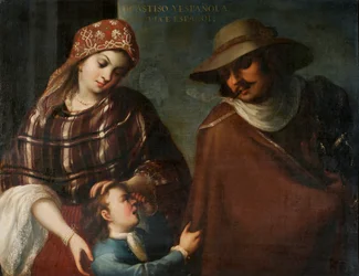 Castizo ja espanjatar saavat espanjalaisen, n. 1715