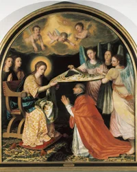 Pyhän Ildefonson temppelin esitys Juan Sanchez Cotanin maalaus (1561-1627) Öljy kankaalle Granada, Granadan taidemuseo.