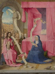 Kristus ilmestyy Neitsyelle Vanhan testamentin Lunastettujen kanssa, n. 1500