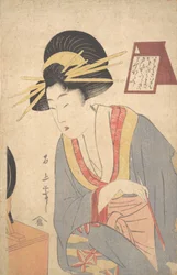 Nainen meikkaamassa, 1700-luvun loppu.