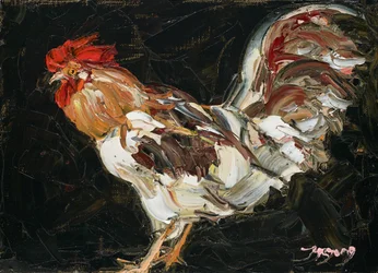 Elävä impasto-kukko