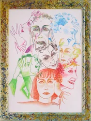 Edith Piaf II -Muotokuva/Collage-