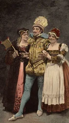 Limosin (limousin) kahden naisen kanssa. Pantagruel. Kuvitus Jules Garnier. Teoksessa "Rabelais et l