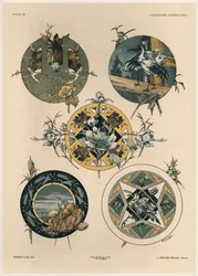 Ympyrät, levy 42 julkaisusta "Fantaisies decorations", kaiverrus Gillot, julkaisija Jules Rouam, Librairie de l