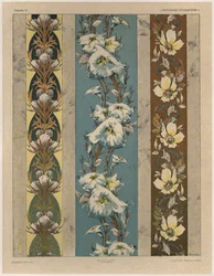 Kukat, levy 18, kuvitus teoksesta "Fantaisies decorations", kaiverrus Gillot, julkaisija Jules Rouam, Librairie de l