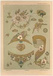 Jalokivet, levy 39 "Fantaisies decorations" -julkaisusta, kaiverrus Gillot, julkaisija Jules Rouam, Librairie de l