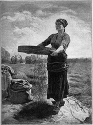 Rypsiseula: Jules Bretonin maalauksesta. "Perhe" vuodelta 1888.