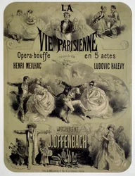 Jacques Offenbachin (1819-1880) juliste oopperaruokaan "Pariisilainen elämä"