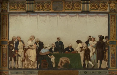 20. kaupunginosan kaupungintalon luonnos: Naissance, patrie, devoir, droits.