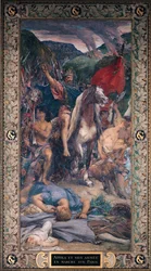 Attila (n. 406-453) ja hänen armeijansa marssivat Pariisissa