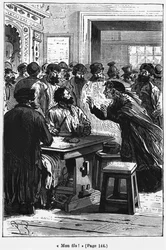 Poikani! kuvitus Jules Vernen (1828-1905) "Michel Strogoffista" kaivertanut Charles Barbant (k.1922) Paris, Hetzel