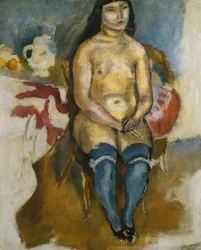 Aasialainen nainen sinisissä sukissa, 1922