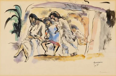Siesta, 1915 (wc on paper)
