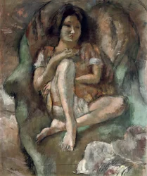 Nuori tyttö nojatuolissa; Nuori tyttö nojatuolissa, 1922