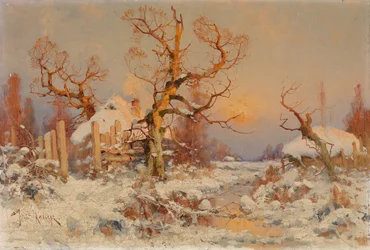 Talvimaisema ilta-auringossa