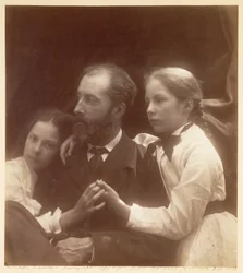 Charles Norman tyttäriensä Adeline ja Margaret kanssa
