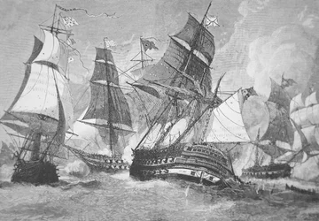 Chesapeake Bayn taistelu (litho)