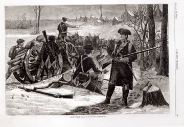 Talvikohtaus Manner-armeijan leirillä Valley Forgessa, Pennsylvaniassa, 1780, Harper