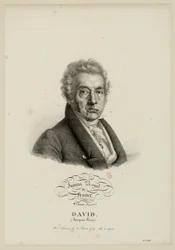 Ranskan kuninkaallinen instituutti, 4. luokka (maalaustaide). David (Jacques-Louis), syntynyt Pariisissa 30. elokuuta 1749, valittu vuonna 1796.