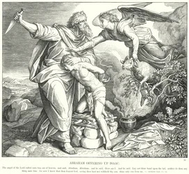Abraham uhraa Iisakia (kaiverrus)