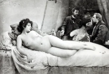 Emile Zola (1840-1902) taiteilijan ateljeessa, 1891