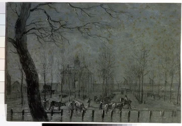 ""Utrechtin portti Hollannissa"" Liitupiirros Jurriaan Andriessen (1742-1819) 1797 Pushkin-museo, Moskova