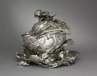 Platter, Tureen ja Tureen kansi, valmistaja Henry Adnet