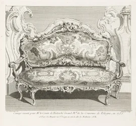 Canapé executé pour le Comte de Bielinski Grand M.al de la Couronne de Pologne, en 1735 .; Valmis kanapee Bielinskin le comte en en 1735, 4. levy