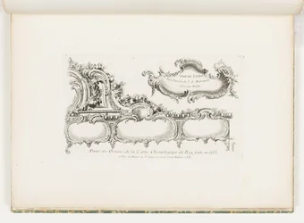 Partie des Ornées de la Carte Chronologique du Roy faite fi 1733 [Osa Ornamentation of the 1733 Chronology (Old Testament) kuninkaalle], pl. 35 paikassa Oeuvre de Juste Aurele Meissonnier