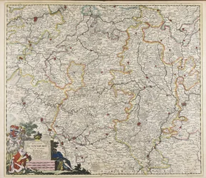 Ducatus Lutzenburgi nova et accurata tabula : cum adjacentibus provinciis et omnibus suis regionibus delineatio / per Iustinum Danckerts.