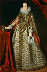 Eleoonore de Gonzague (ou de Mantoue) - Eleonora Gonzagan (1598-1655) muotokuva morsiuspuvussa - Justus (Giusto, Joost) Sustermans (1597-1681). Öljy kankaalle