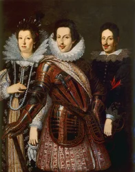Itävallan Marie Madeleinen muotokuva, Cosimo II ja Ferdinand II de Medici, n. 1640