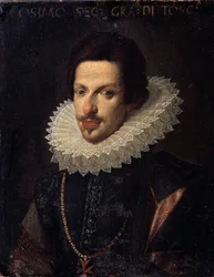Toscanan suurherttua Cosimo II de Medicin (1590-1621) muotokuva (Toscanan suurherttua Cosimo (Cosme) II de Medicin muotokuva. Justus Suttermansin (1597-1681) maalaus. Öljy kankaalle, 65 x 50 cm. Flanderin koulu 1500-1700-luvuilla. Osavaltion museo H