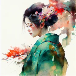 Syksyinen kimono-muotokuva