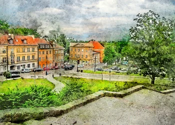 Näkymä historiallisesta kaupunginpuistosta
