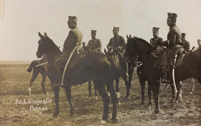Albumi "Jack Bosio - War Campaign 1917-1920": Sotilastehtävä Puolassa (Varsova - Posen) maaliskuu-huhtikuu 1919, hevospatteri Posenissa (Poznan), 03-04/1919 (m/v kuva)