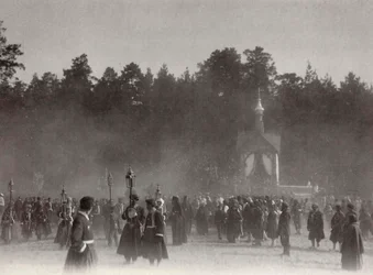 Pääsiäiskulkue, Sarovin luostari, Venäjä, 1903