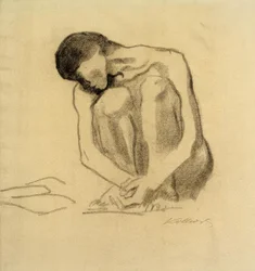 K. Kollwitz, Hockender weiblicher Akt