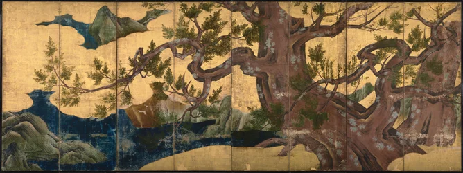 Cypress Tree Kahdeksan taitettu näyttö, 1590