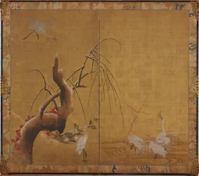 Herons and Old Willow, Edo-kausi, 1600-luvun alku.