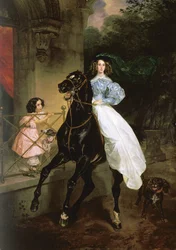 venäjäksi: "Horsewoman" Hevosnainen