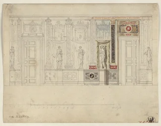 Berliini, Wilhelmstraße 102. Preussin prinssi Albrechtin palatsi, soikean ruokasalin suunnitelma
